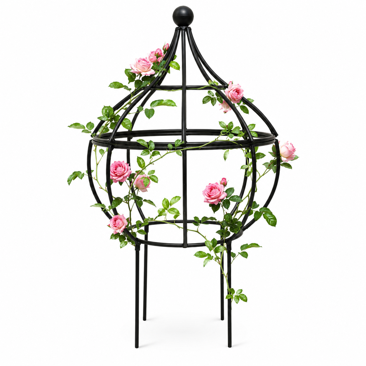 Black Metal Garden Obelisk Trellis for Climbing Plants