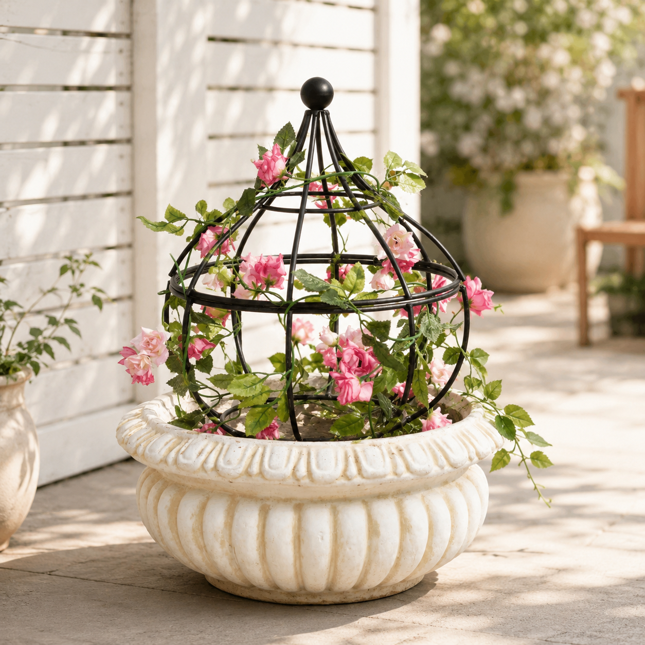 Black Metal Garden Obelisk Trellis for Climbing Plants