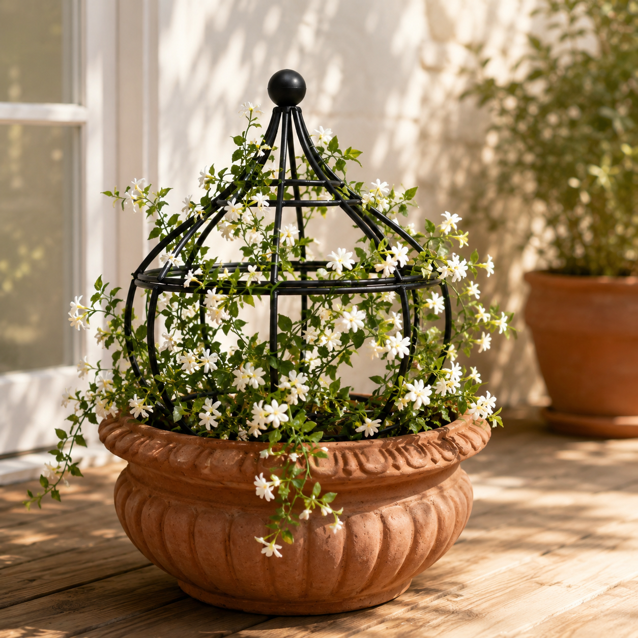 Black Metal Garden Obelisk Trellis for Climbing Plants