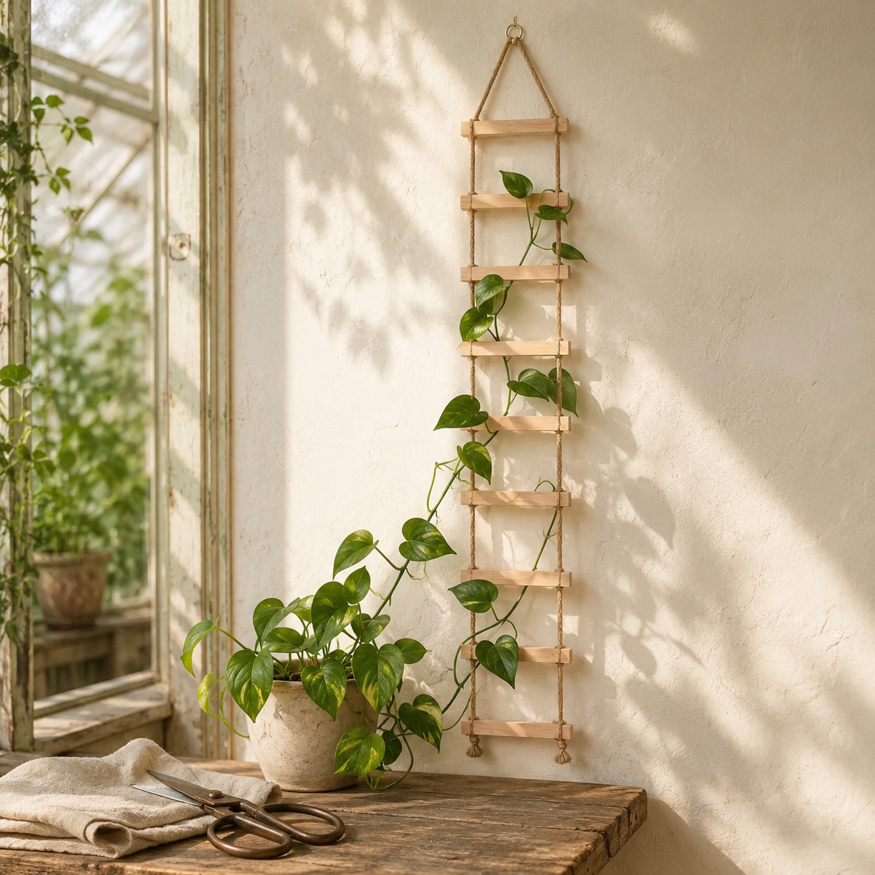 Brown Hanging Iron Trellis for Climbing Plants