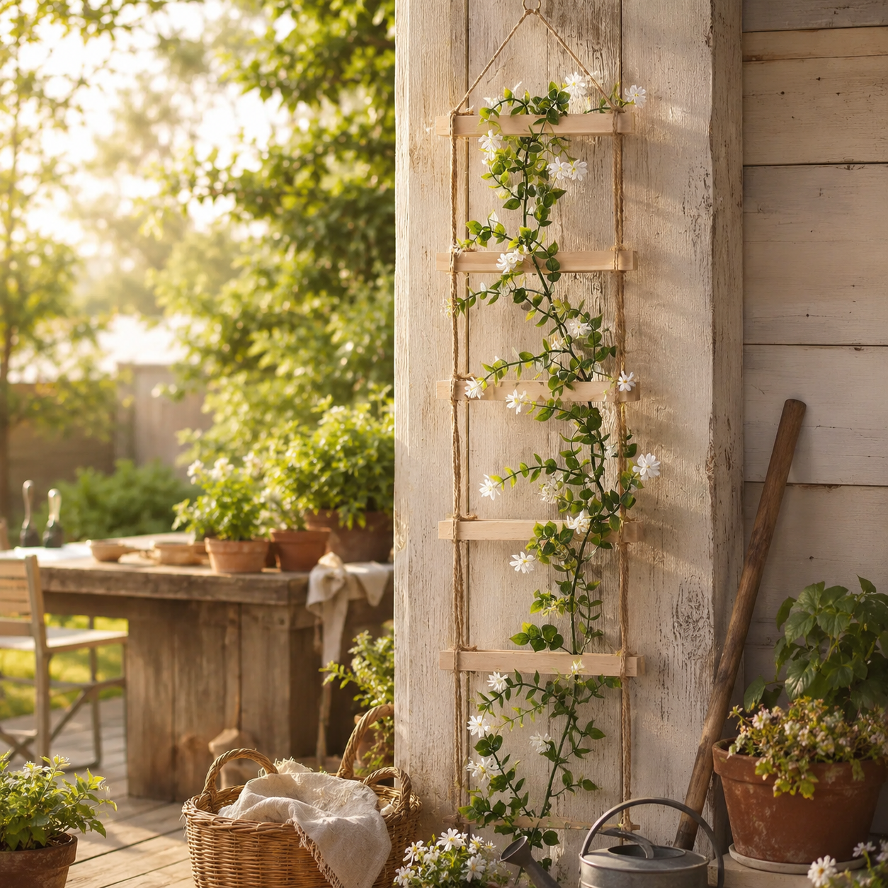 Brown Hanging Iron Trellis for Climbing Plants