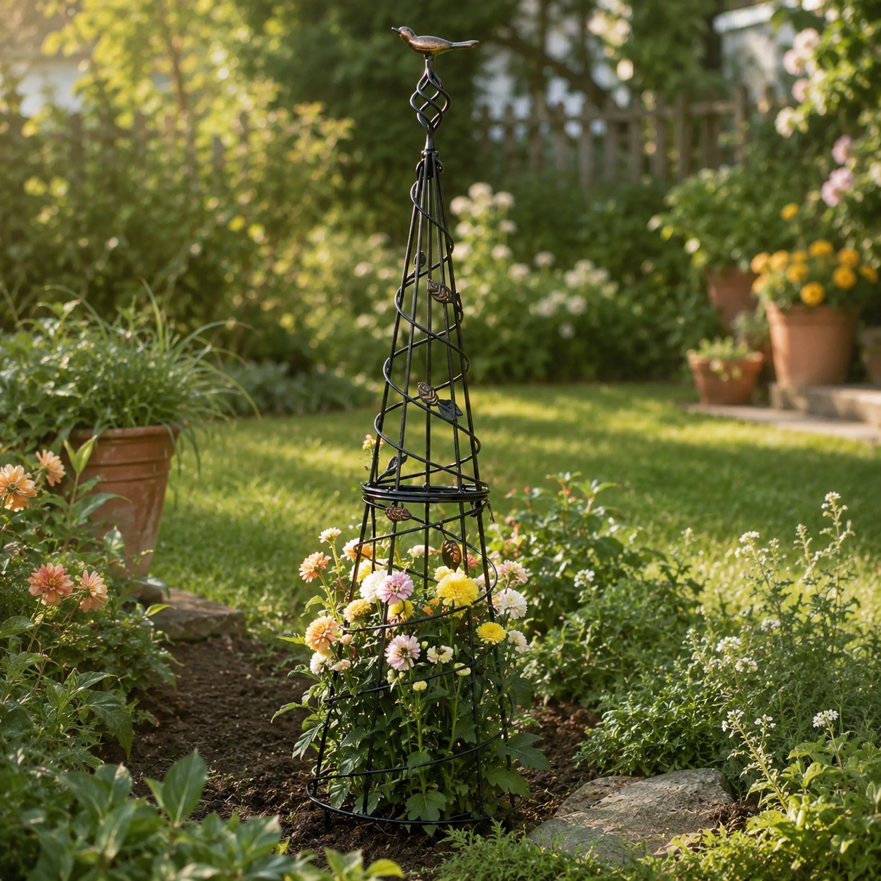 40.5-Inch Metal Obelisk Trellis for Climbing Plants