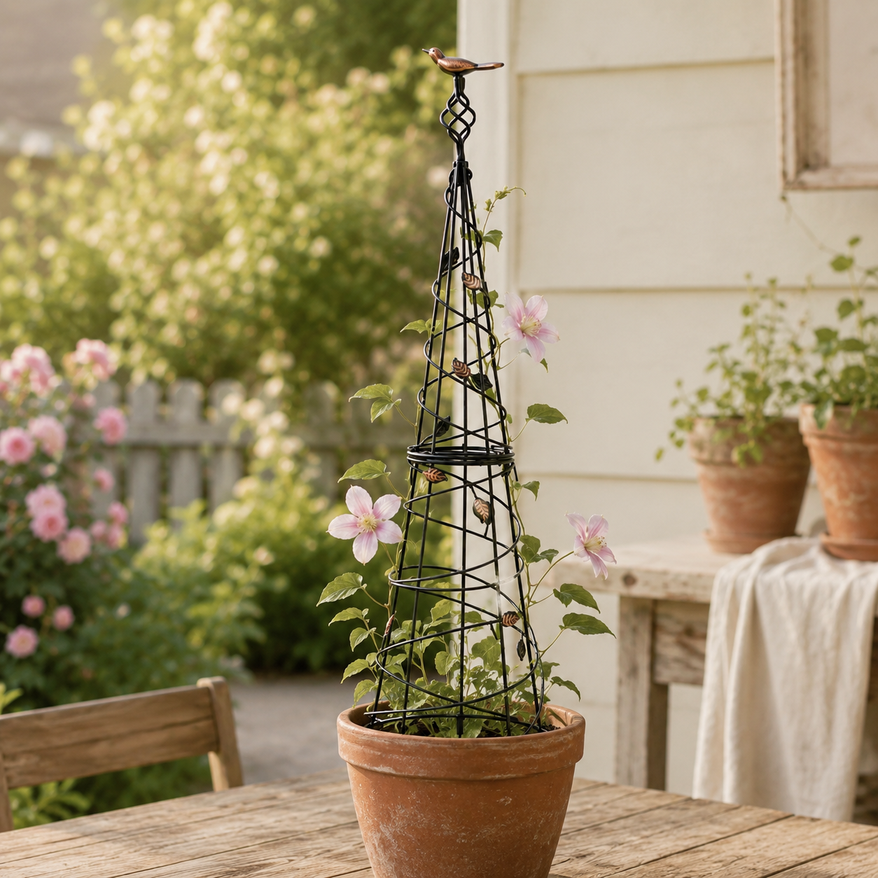 40.5-Inch Metal Obelisk Trellis for Climbing Plants