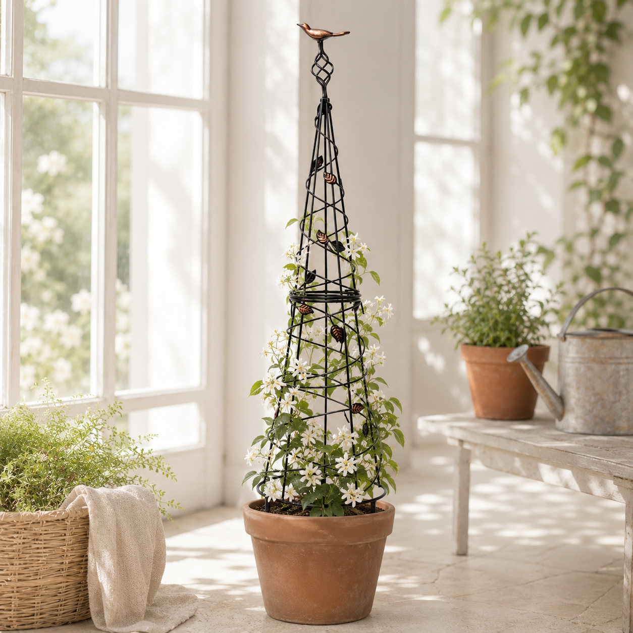 40.5-Inch Metal Obelisk Trellis for Climbing Plants