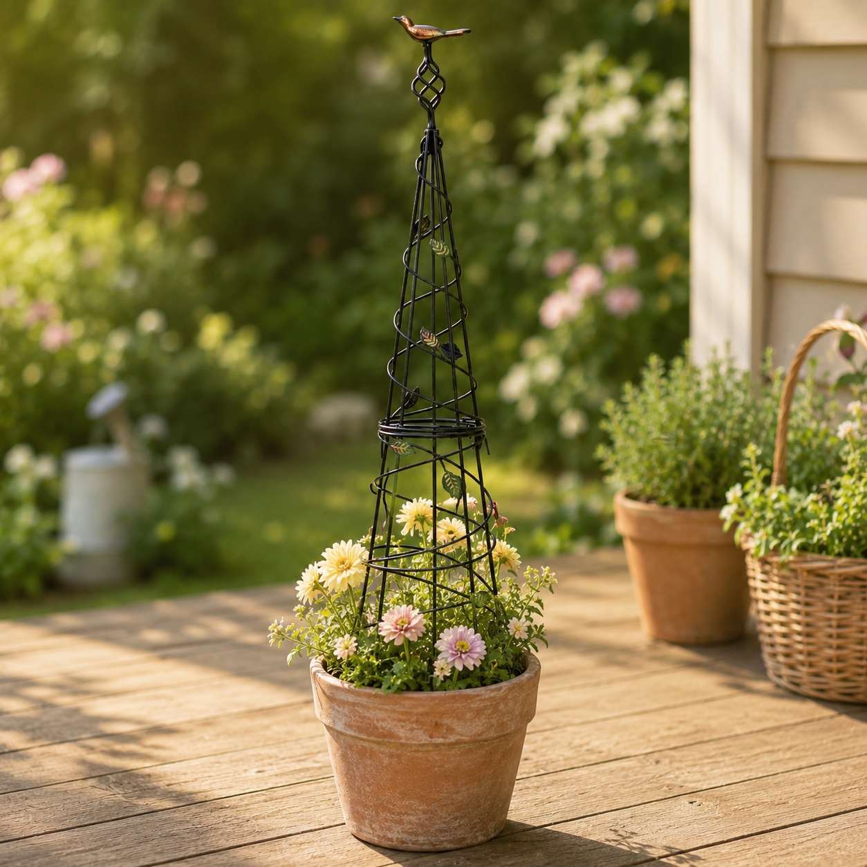 40.5-Inch Metal Obelisk Trellis for Climbing Plants