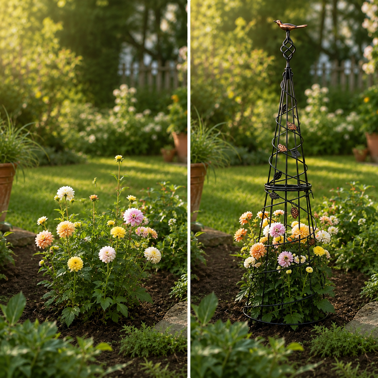 40.5-Inch Metal Obelisk Trellis for Climbing Plants