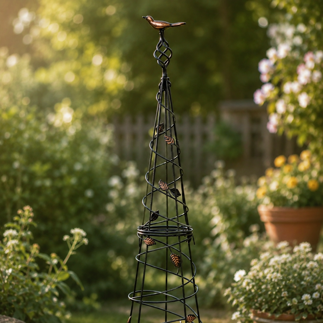 40.5-Inch Metal Obelisk Trellis for Climbing Plants