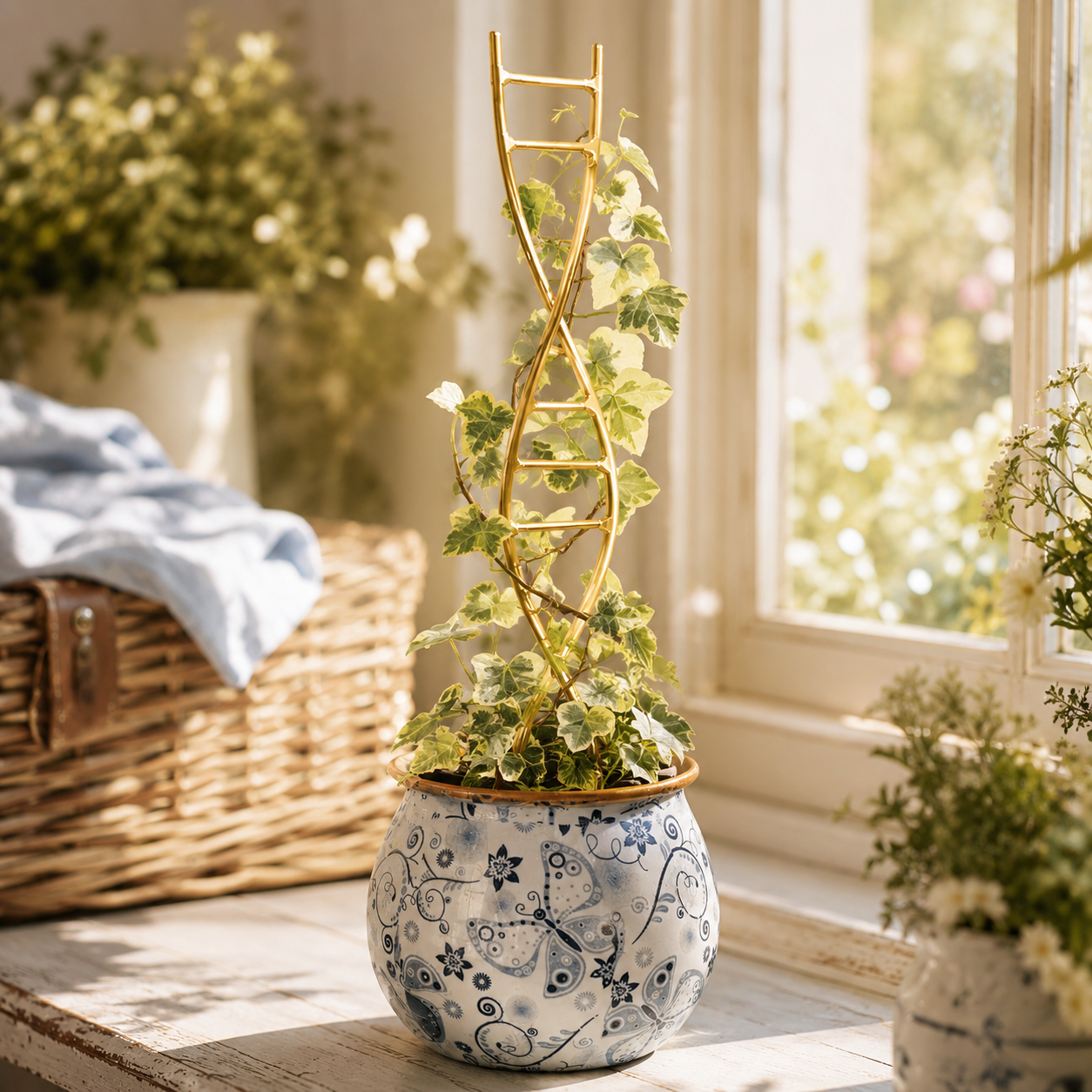 Gold DNA Plant Trellis for Indoor Vining Plants