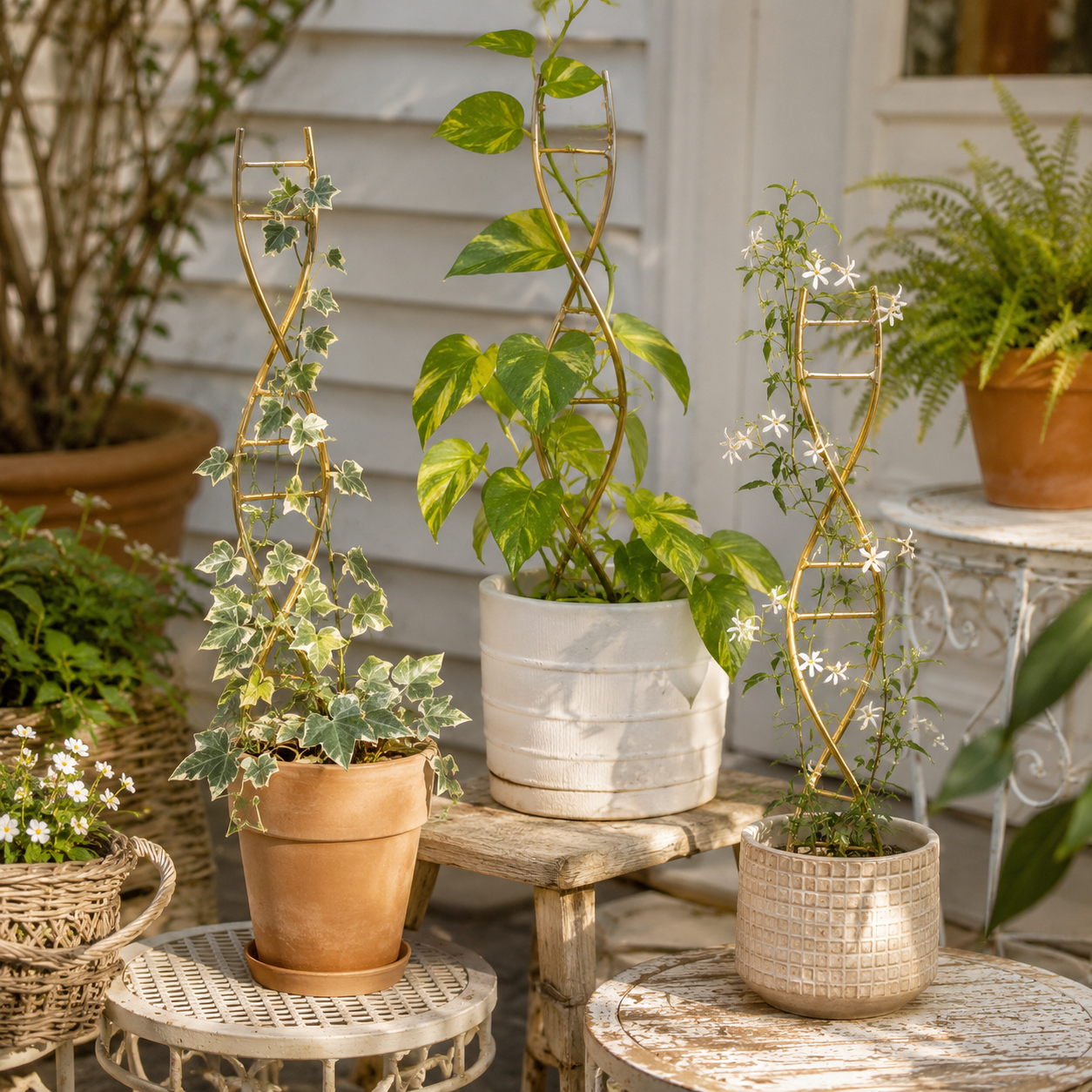 Gold DNA Plant Trellis for Indoor Vining Plants