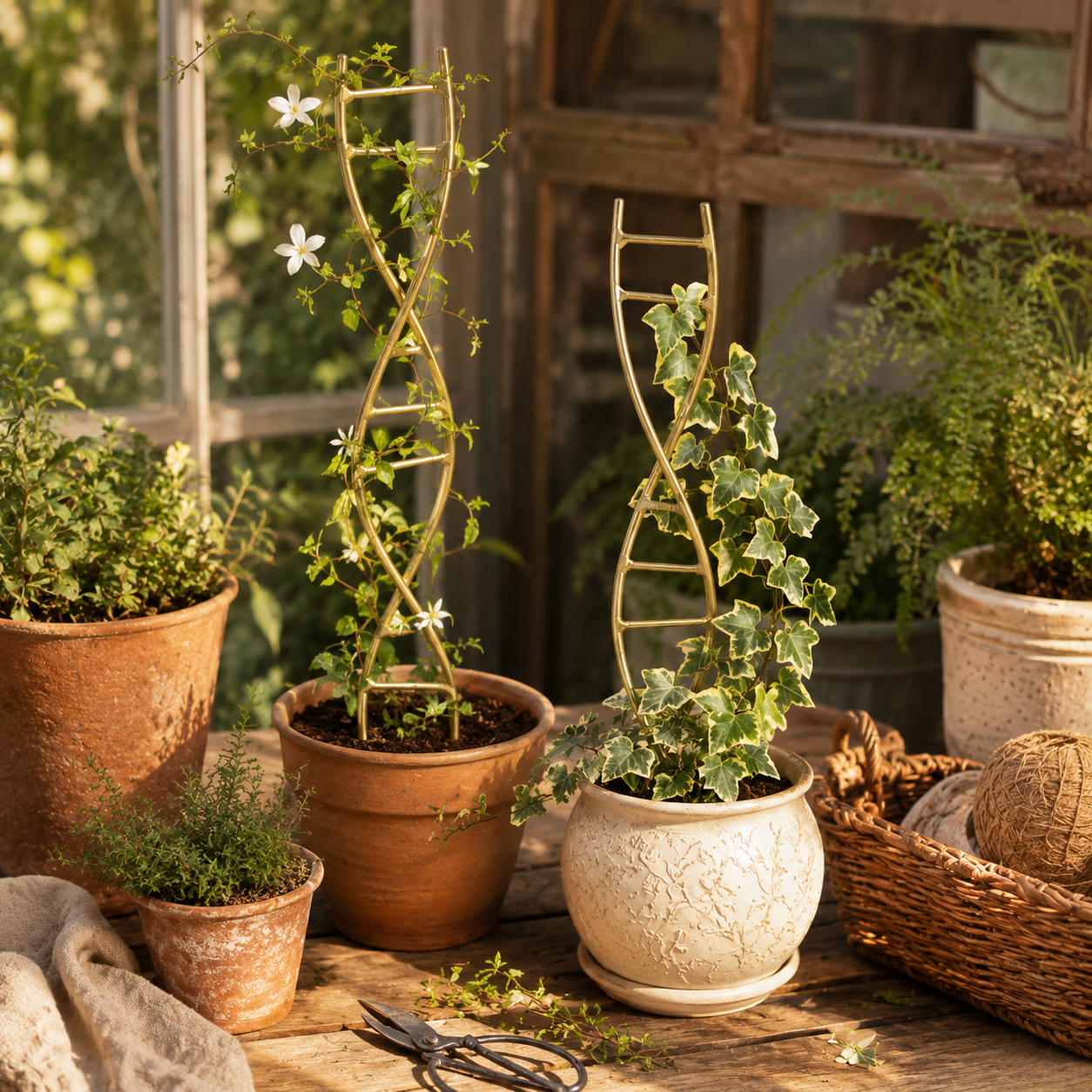 Gold DNA Plant Trellis for Indoor Vining Plants