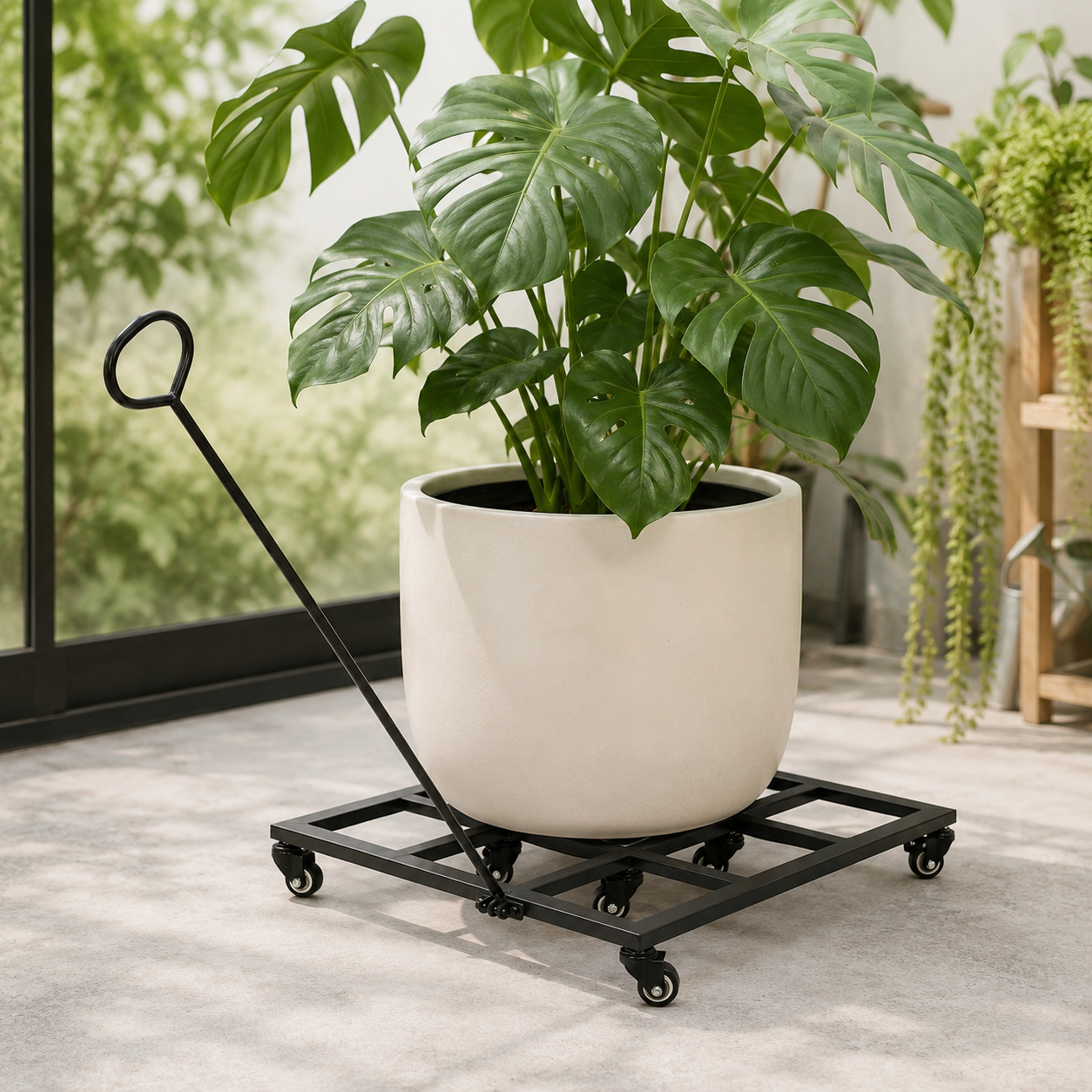 Rolling Plant Caddy with Pull Handle