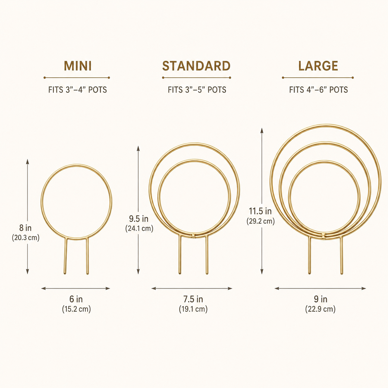 3-Size Round Plant Trellis Set for Climbing Plants