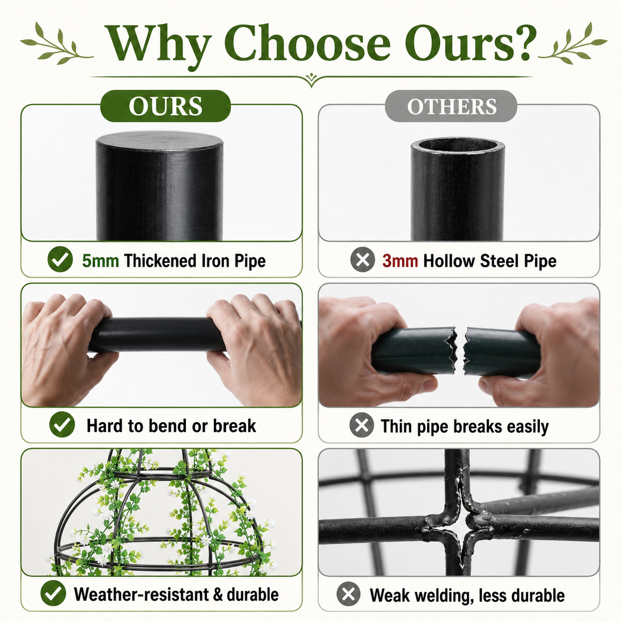 Decorative Iron Garden Trellis for Roses and Vines