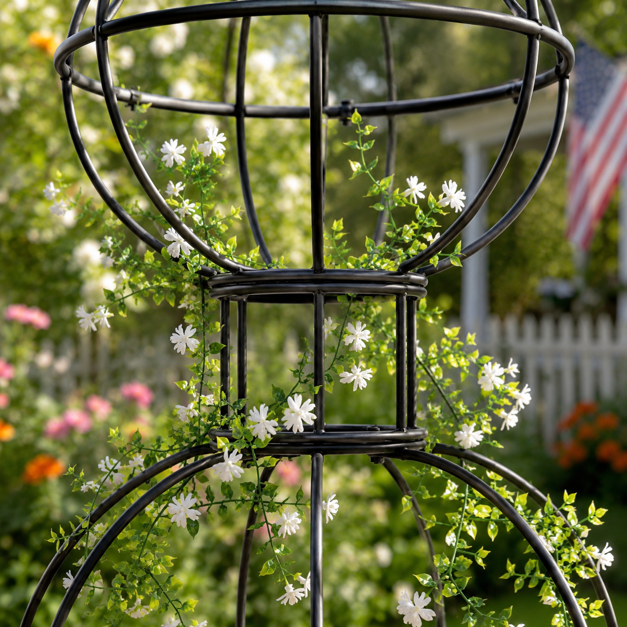Decorative Iron Garden Trellis for Roses and Vines