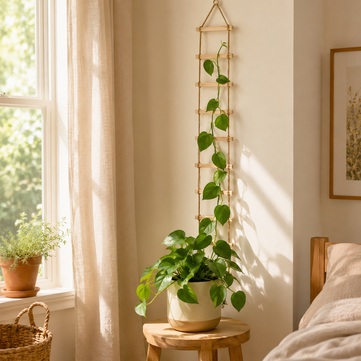 Brown Hanging Iron Trellis for Climbing Plants