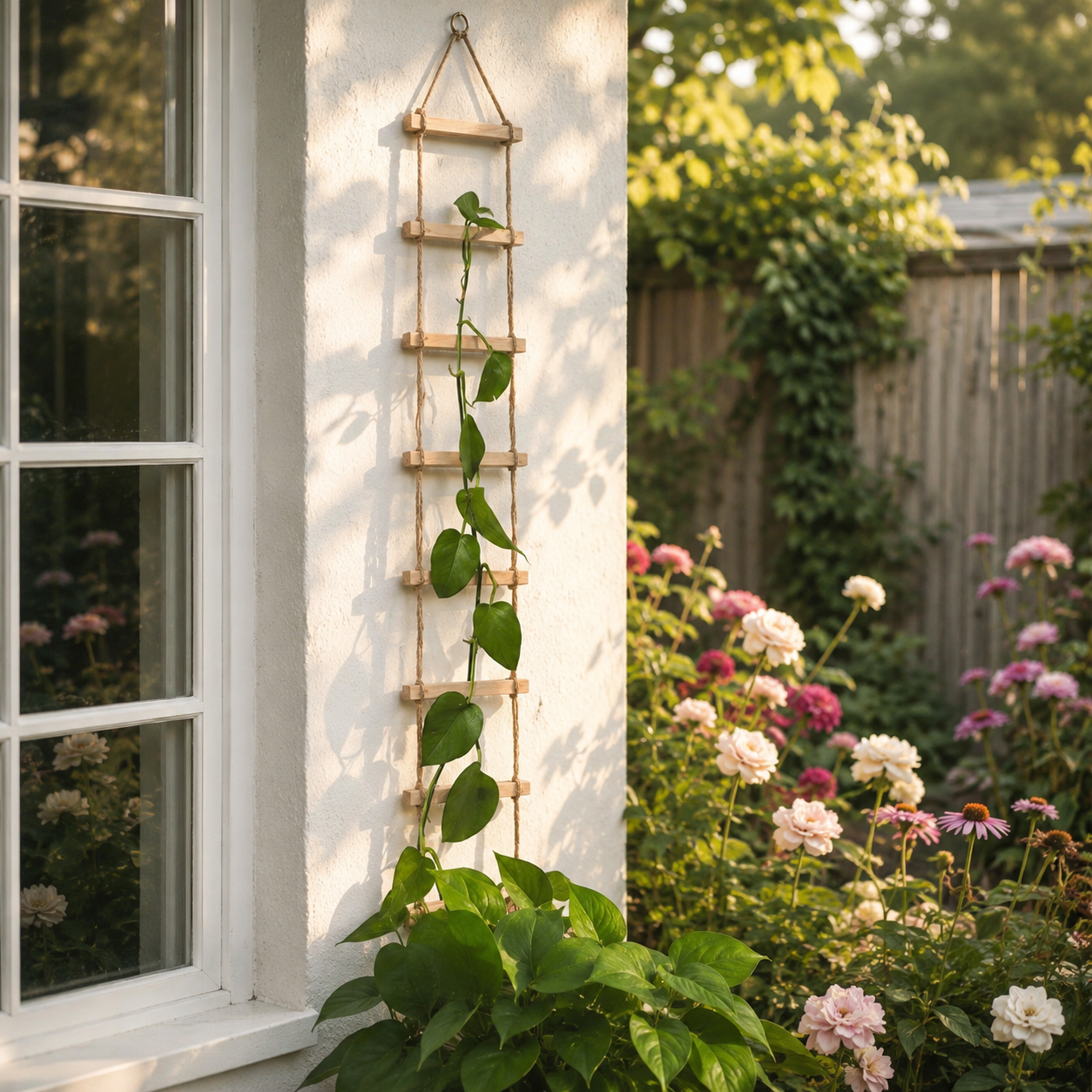 Brown Hanging Iron Trellis for Climbing Plants
