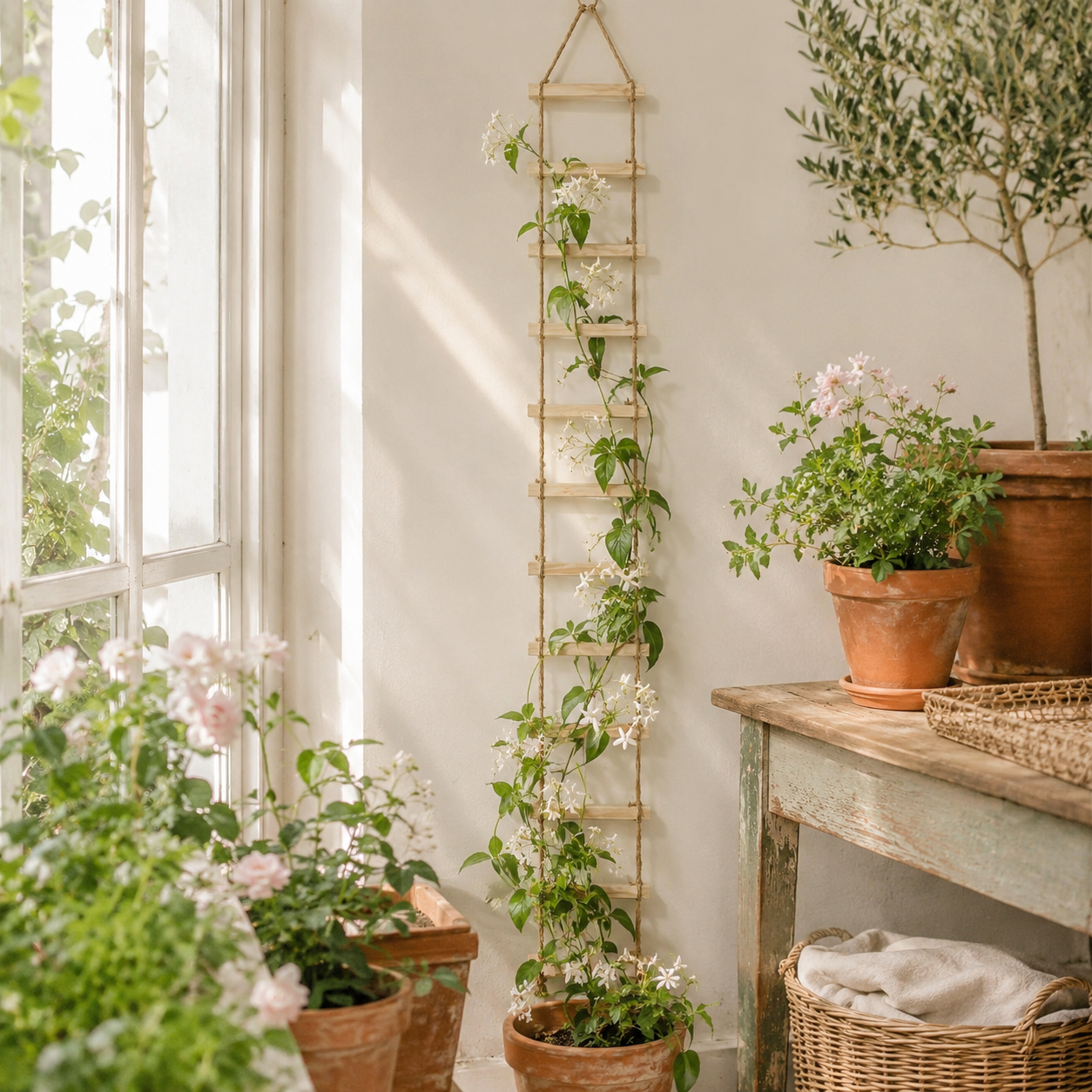 Brown Hanging Iron Trellis for Climbing Plants