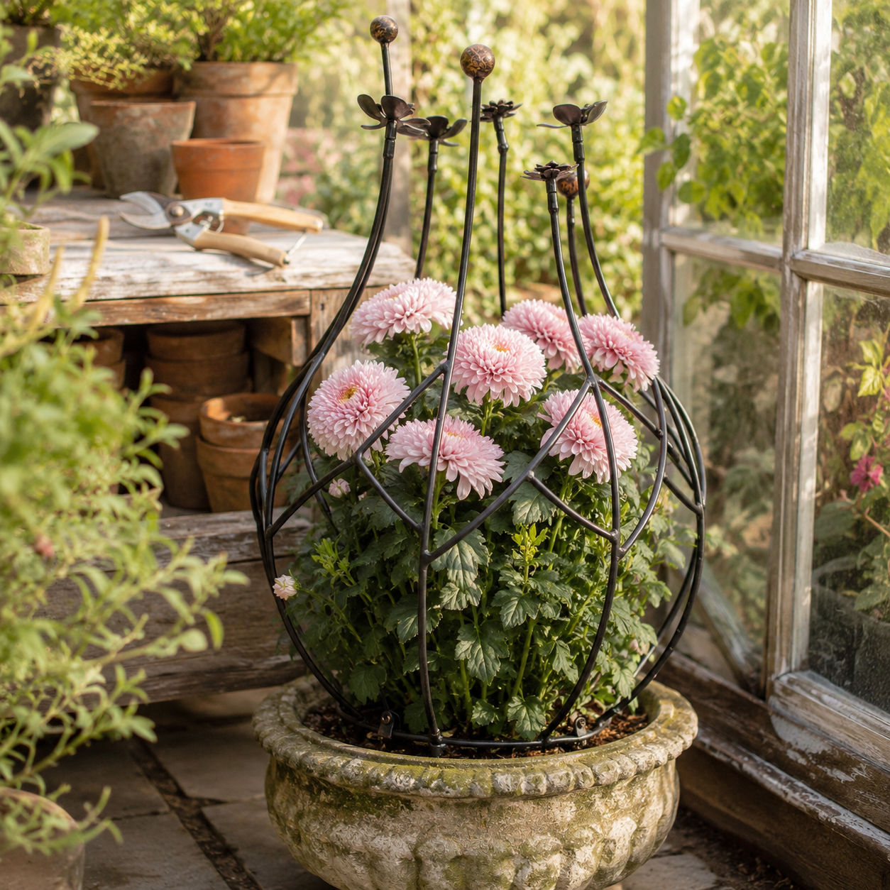 Metal Flower Support Cage for Patio Planters