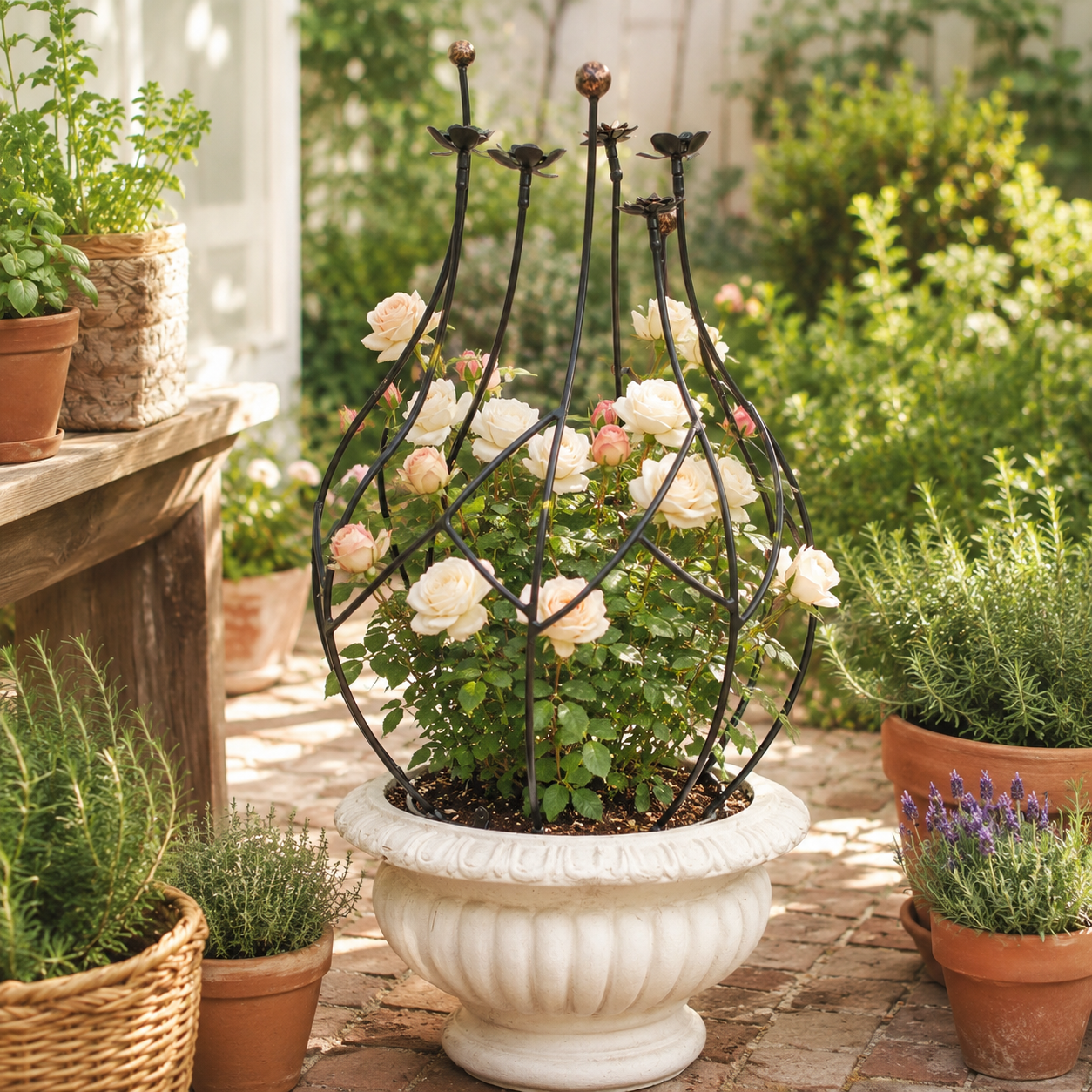 Metal Flower Support Cage for Patio Planters