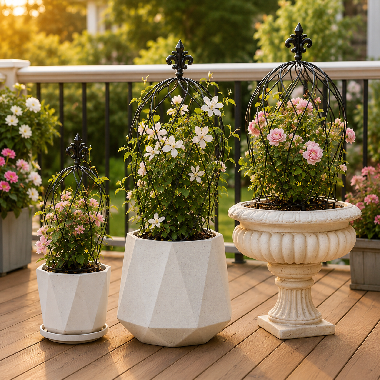 3-Piece Metal Obelisk Trellis Set for Climbing Plants