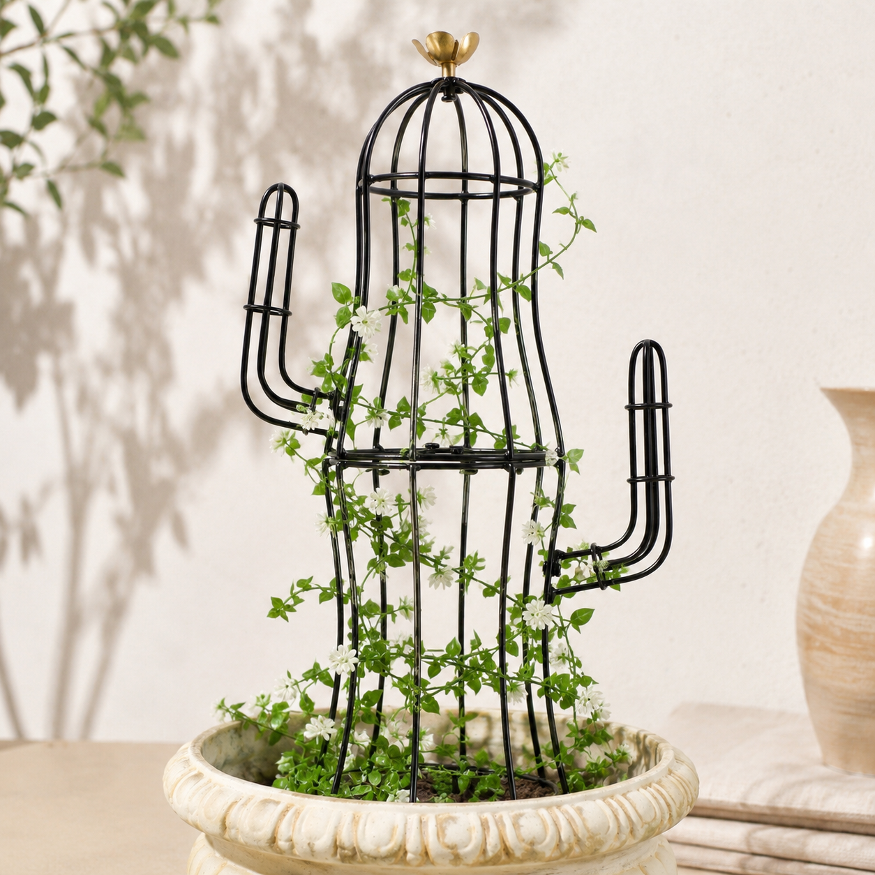 Cactus Metal Obelisk Trellis for Climbing Plants