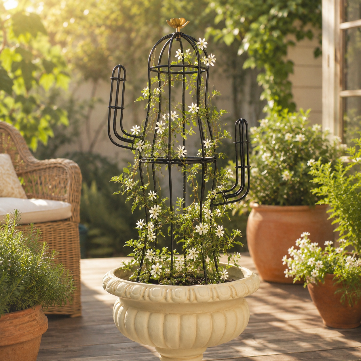 Cactus Metal Obelisk Trellis for Climbing Plants