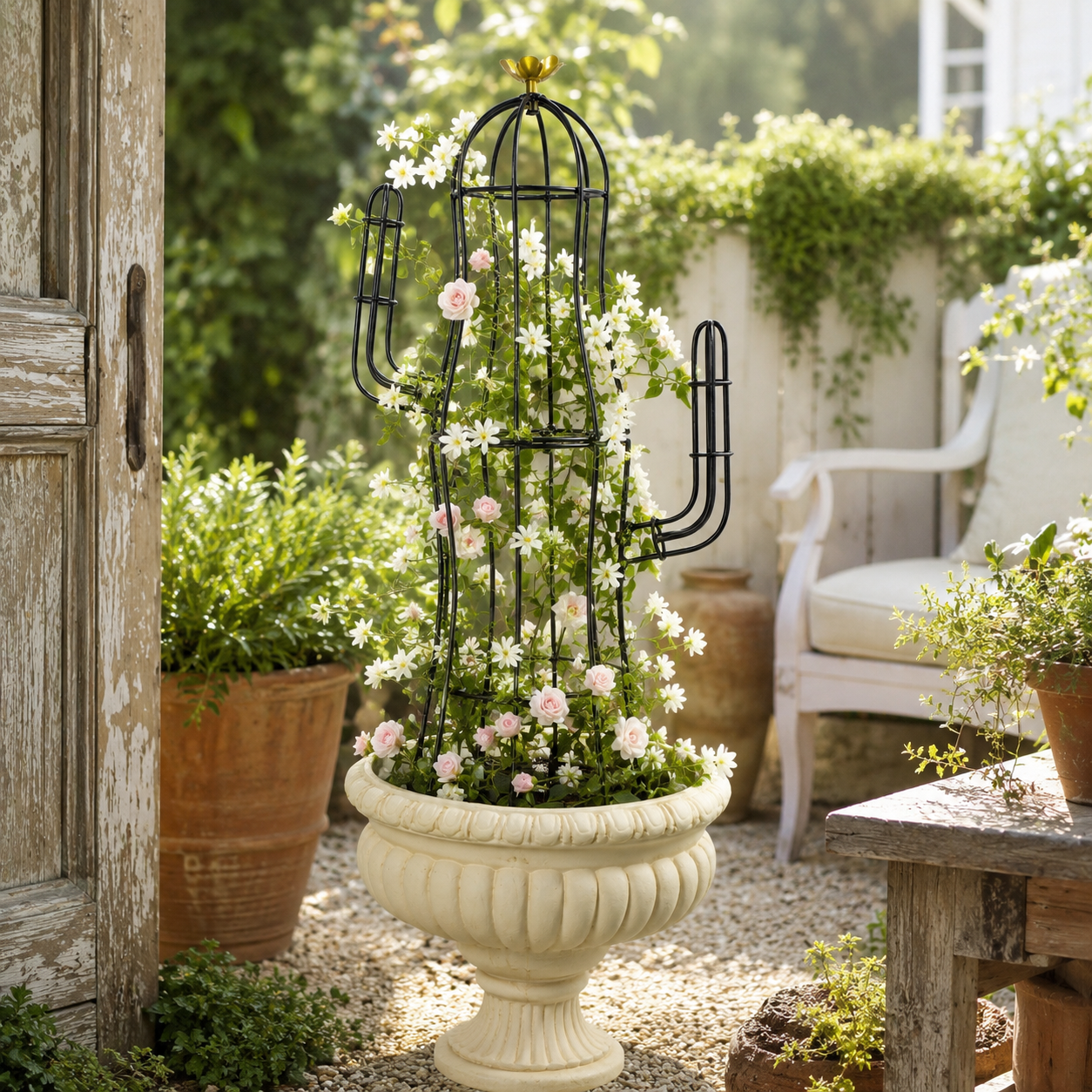 Cactus Metal Obelisk Trellis for Climbing Plants