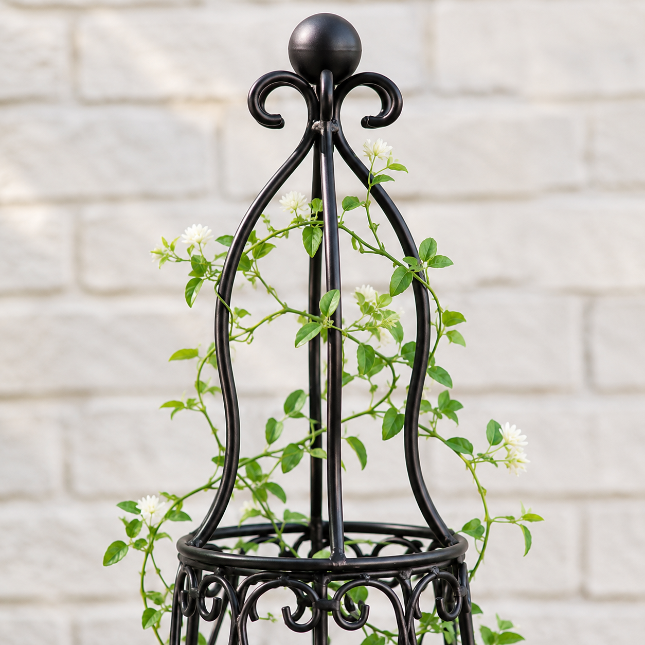 27.5-Inch Decorative Metal Obelisk Trellis for Potted Climbing Plants