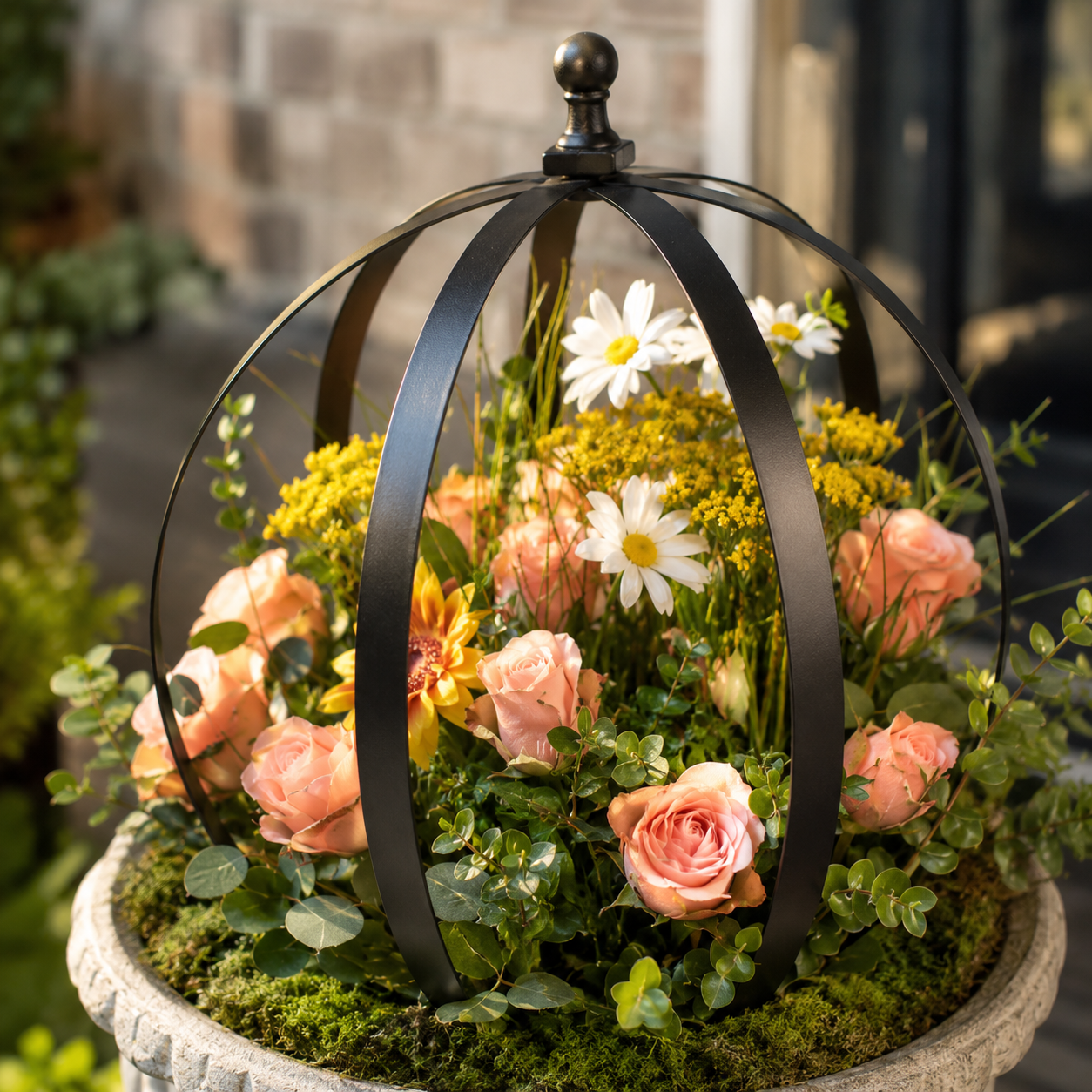 Metal Garden Orb Trellis for Potted Climbing Plants