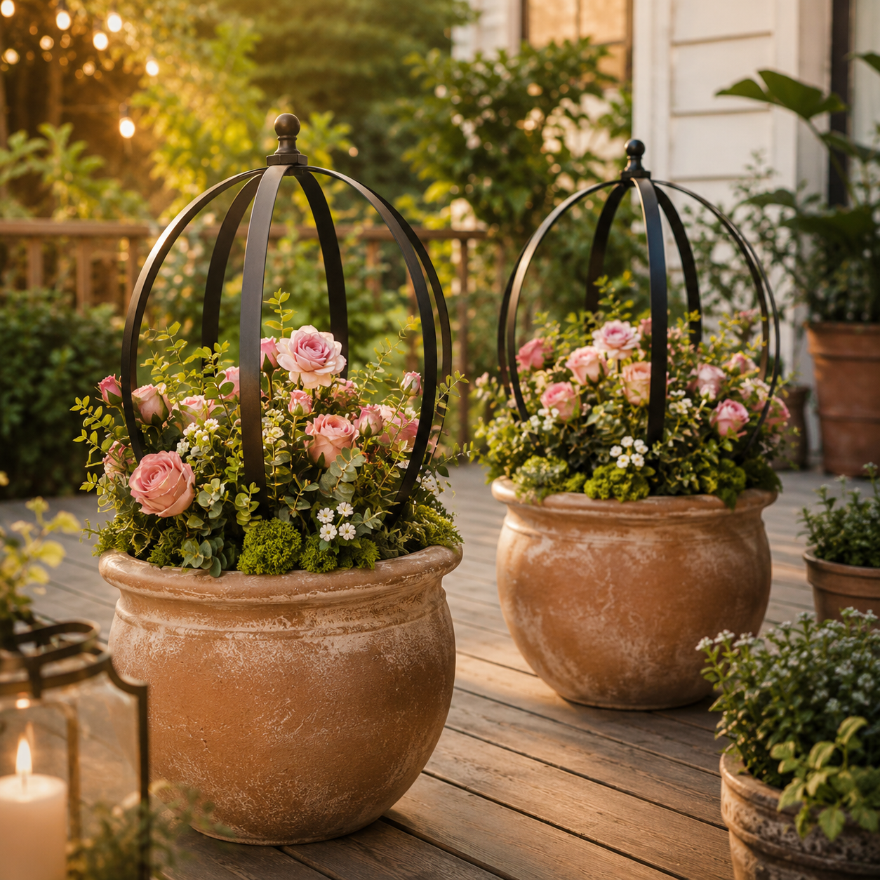 Metal Garden Orb Trellis for Potted Climbing Plants