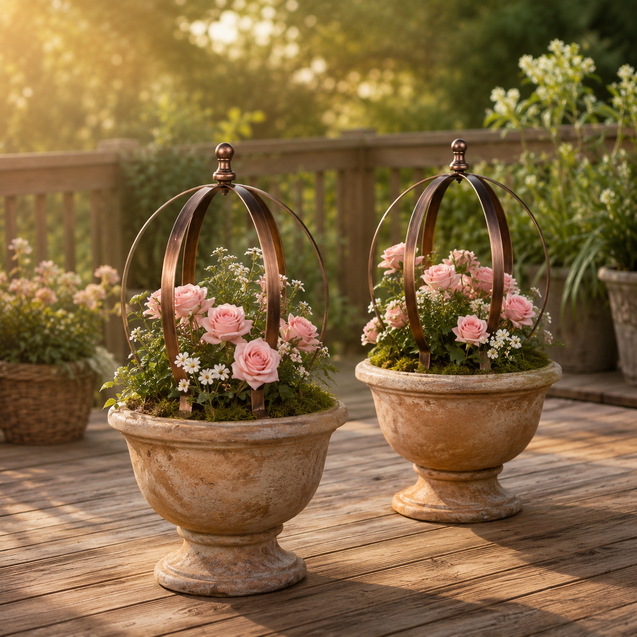 Metal Garden Orb Trellis for Potted Climbing Plants