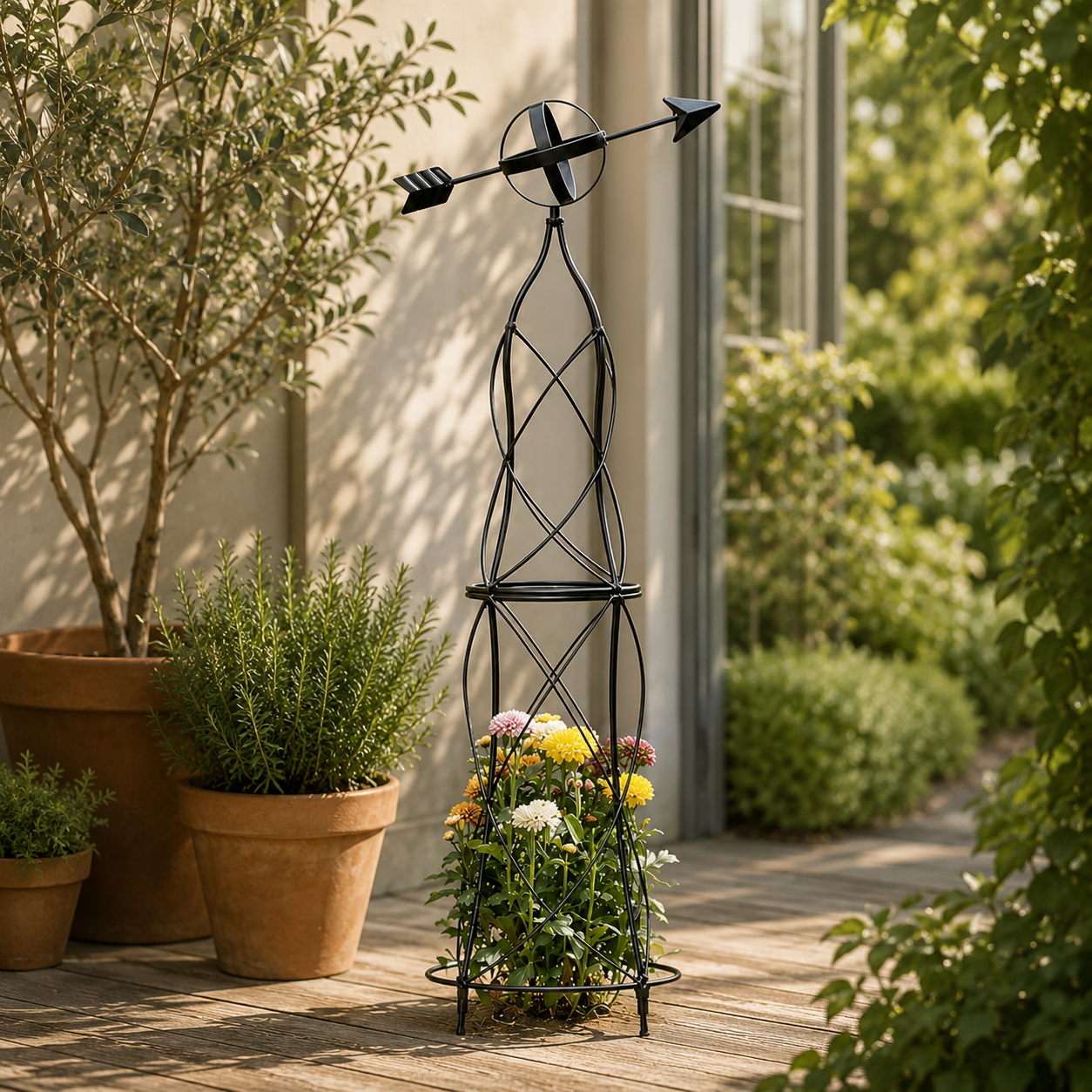 Arrow-Top Metal Garden Trellis for Vines & Roses