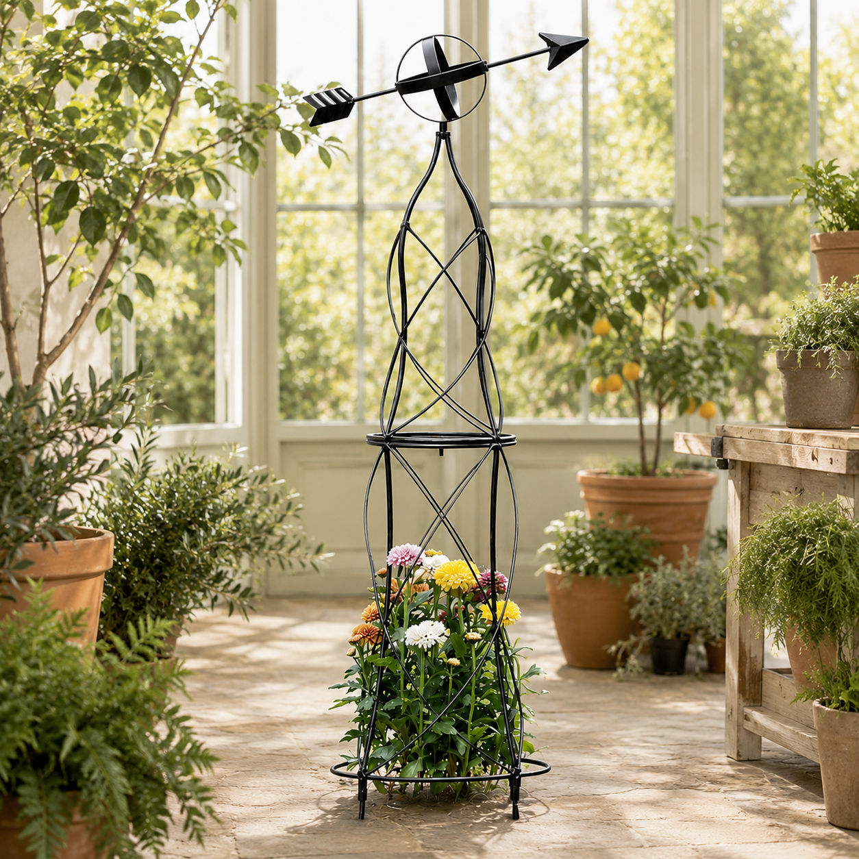 Arrow-Top Metal Garden Trellis for Vines & Roses