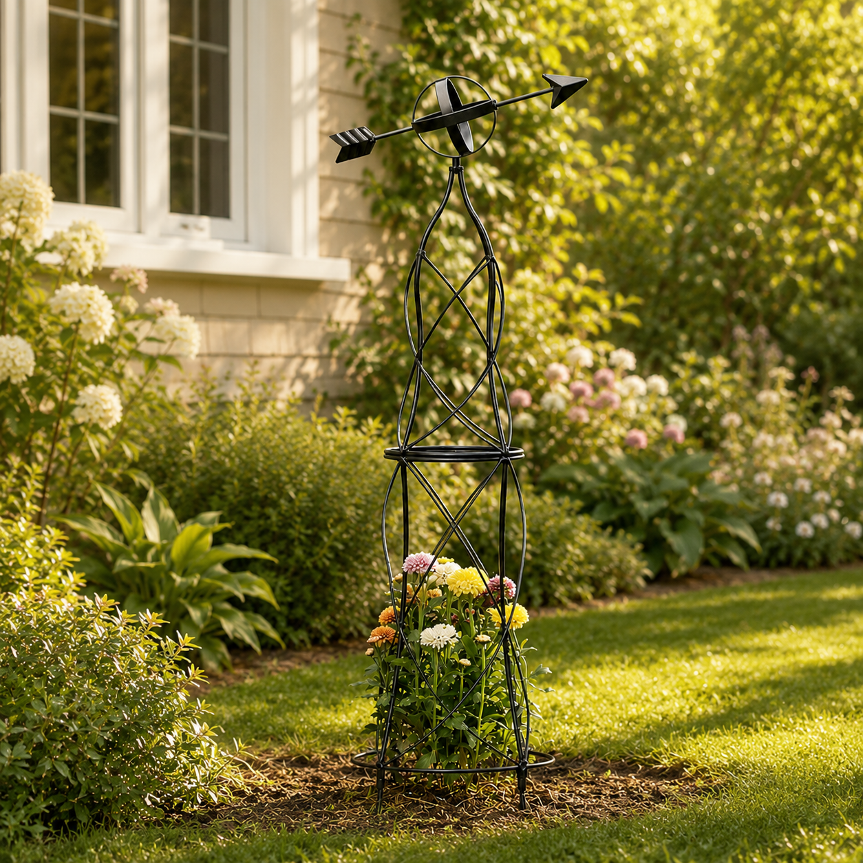 Arrow-Top Metal Garden Trellis for Vines & Roses