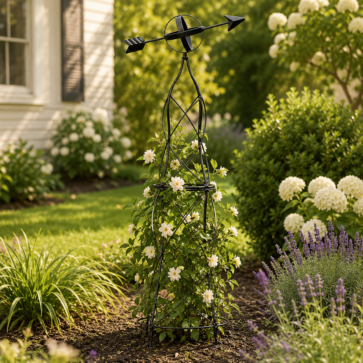 Arrow-Top Metal Garden Trellis for Vines & Roses
