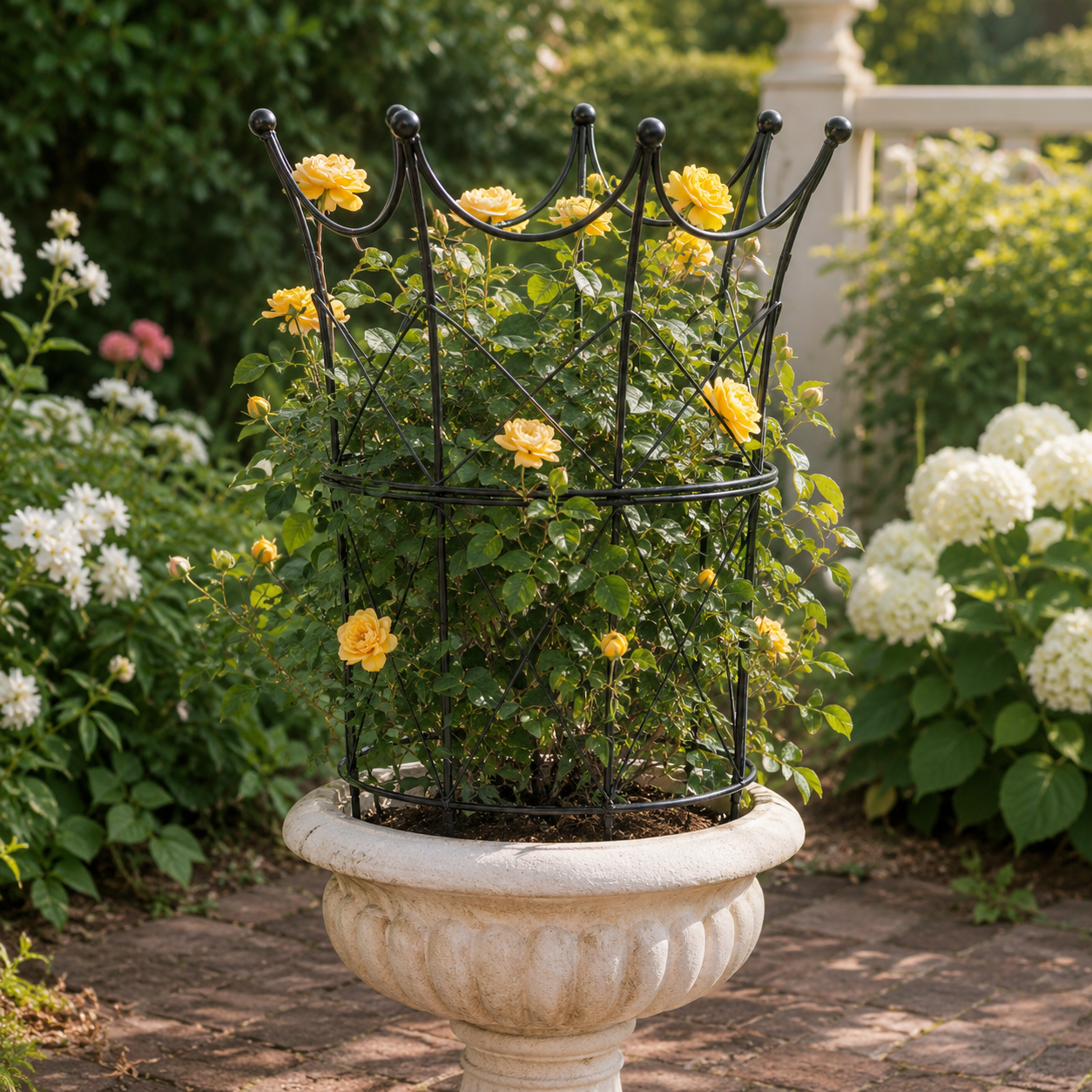 Elegant Black Metal Garden Obelisk for Indoor & Outdoor Plants