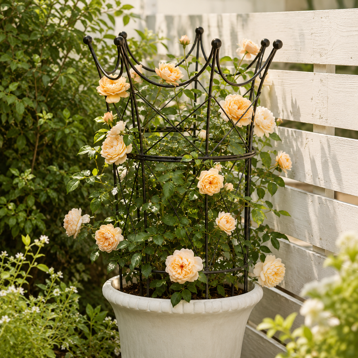 Elegant Black Metal Garden Obelisk for Indoor & Outdoor Plants