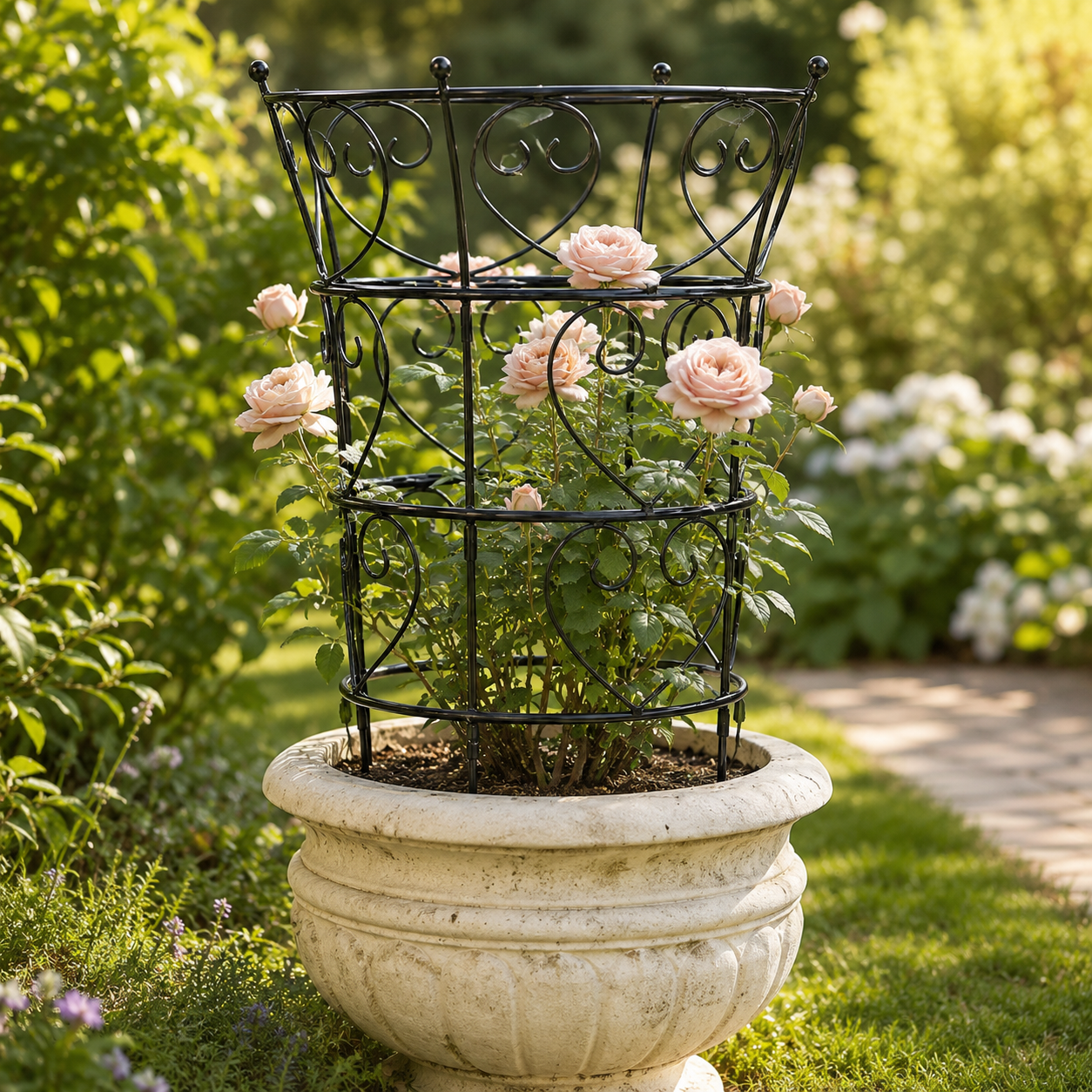 24.6-Inch Metal Obelisk Trellis for Peonies & Climbers