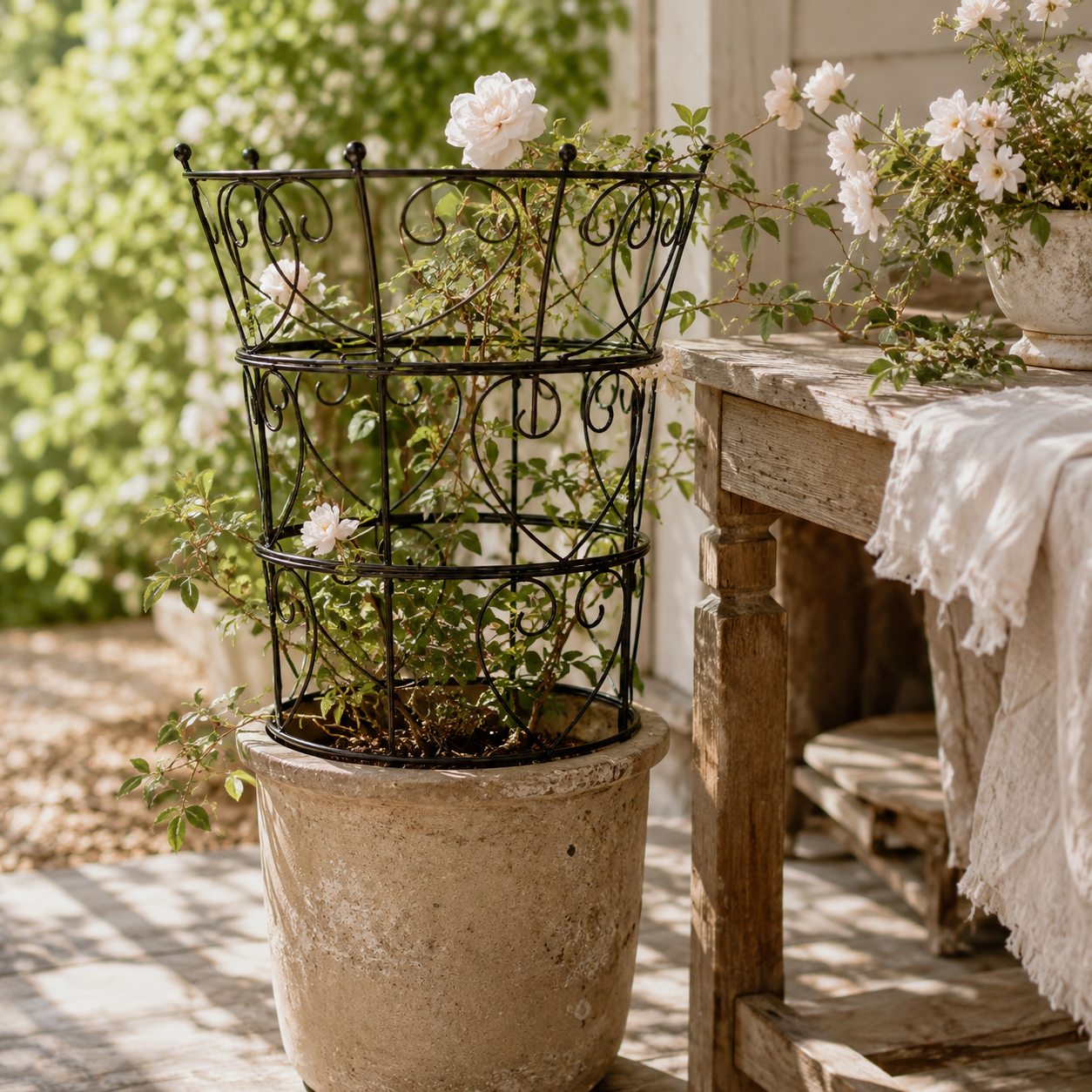 24.6-Inch Metal Obelisk Trellis for Peonies & Climbers