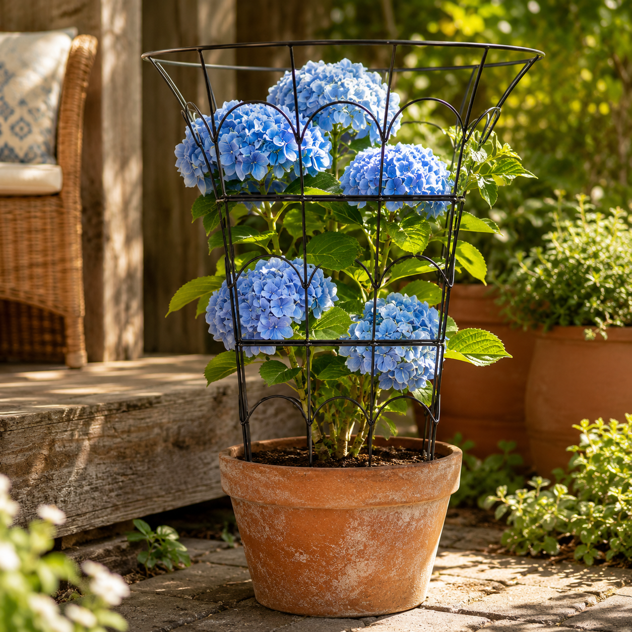 M-Shaped Metal Garden Support for Peonies & Vines
