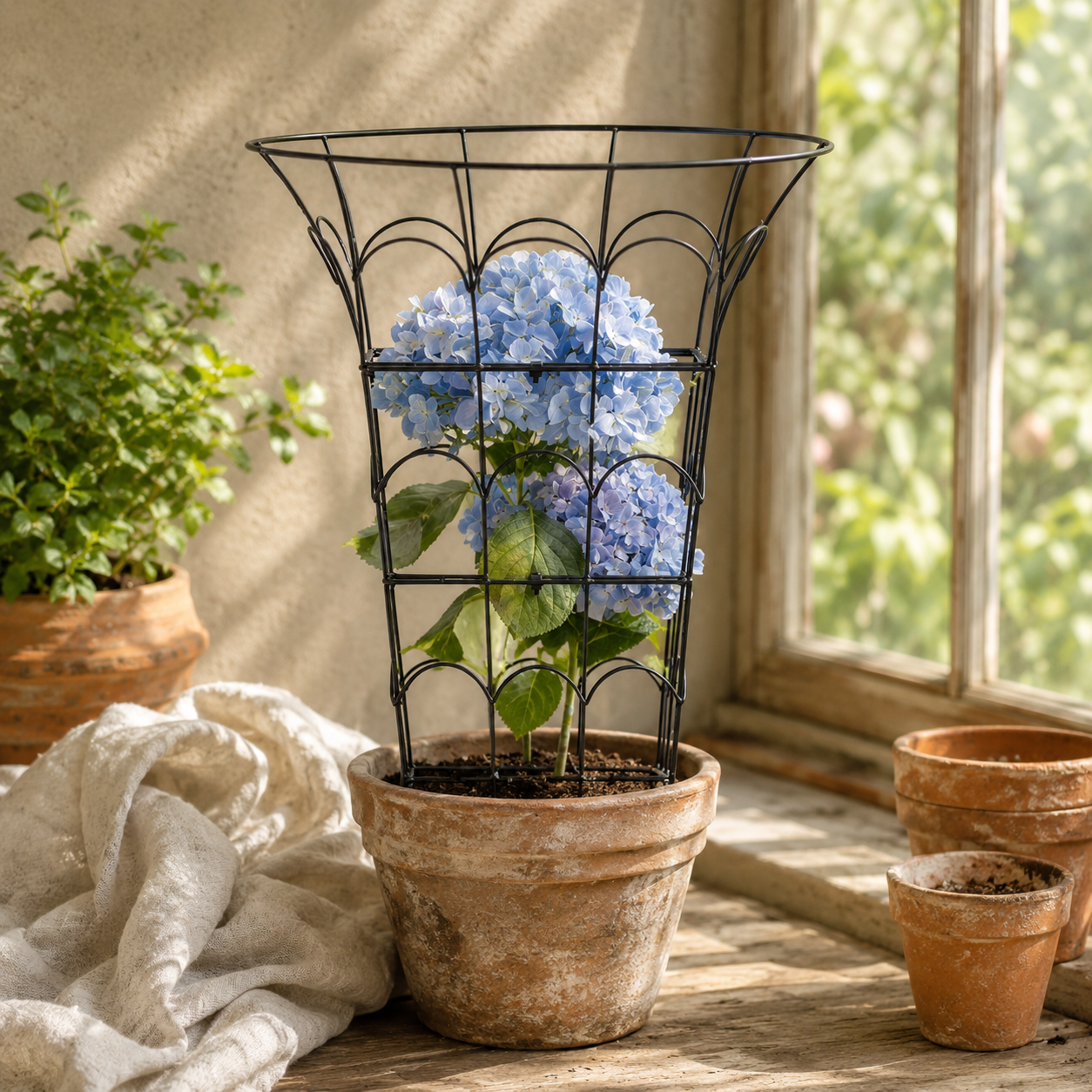 M-Shaped Metal Garden Support for Peonies & Vines