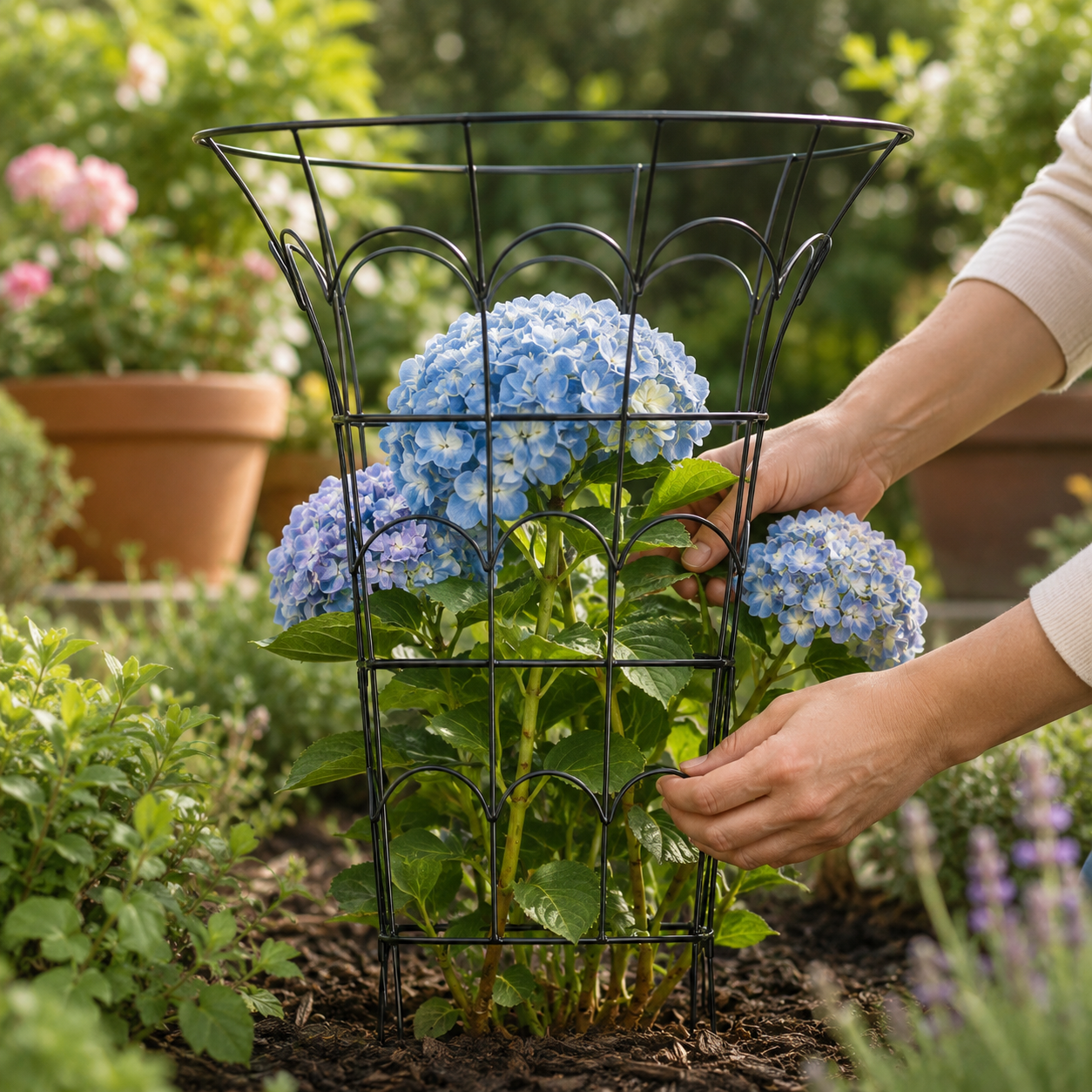M-Shaped Metal Garden Support for Peonies & Vines