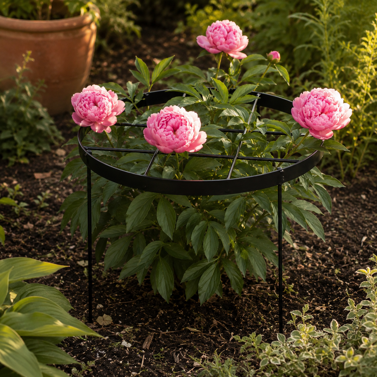 Large Round Plant Support Rings for Peonies & Garden Flowers