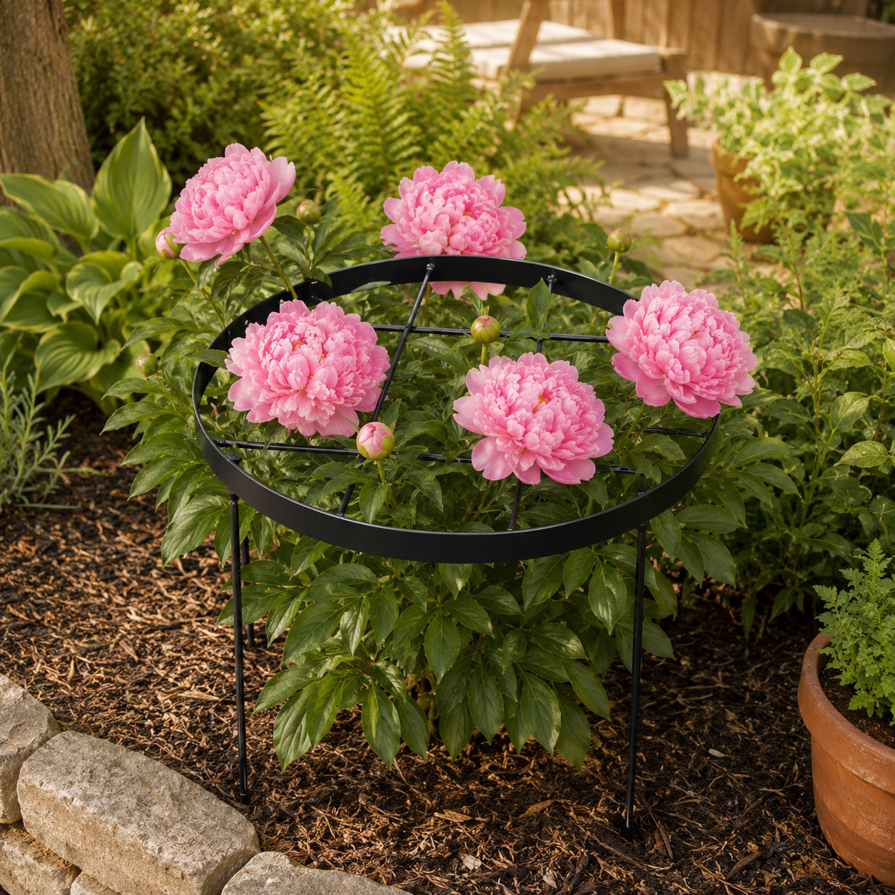 Large Round Plant Support Rings for Peonies & Garden Flowers