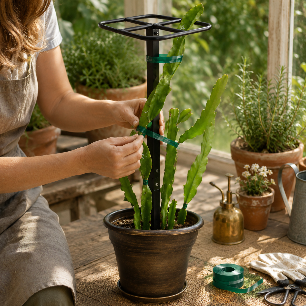 Black Metal Dragon Fruit Trellis – 1 or 2 Pack, Multiple Heights