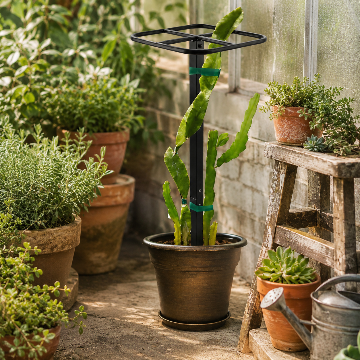 Black Metal Dragon Fruit Trellis – 1 or 2 Pack, Multiple Heights