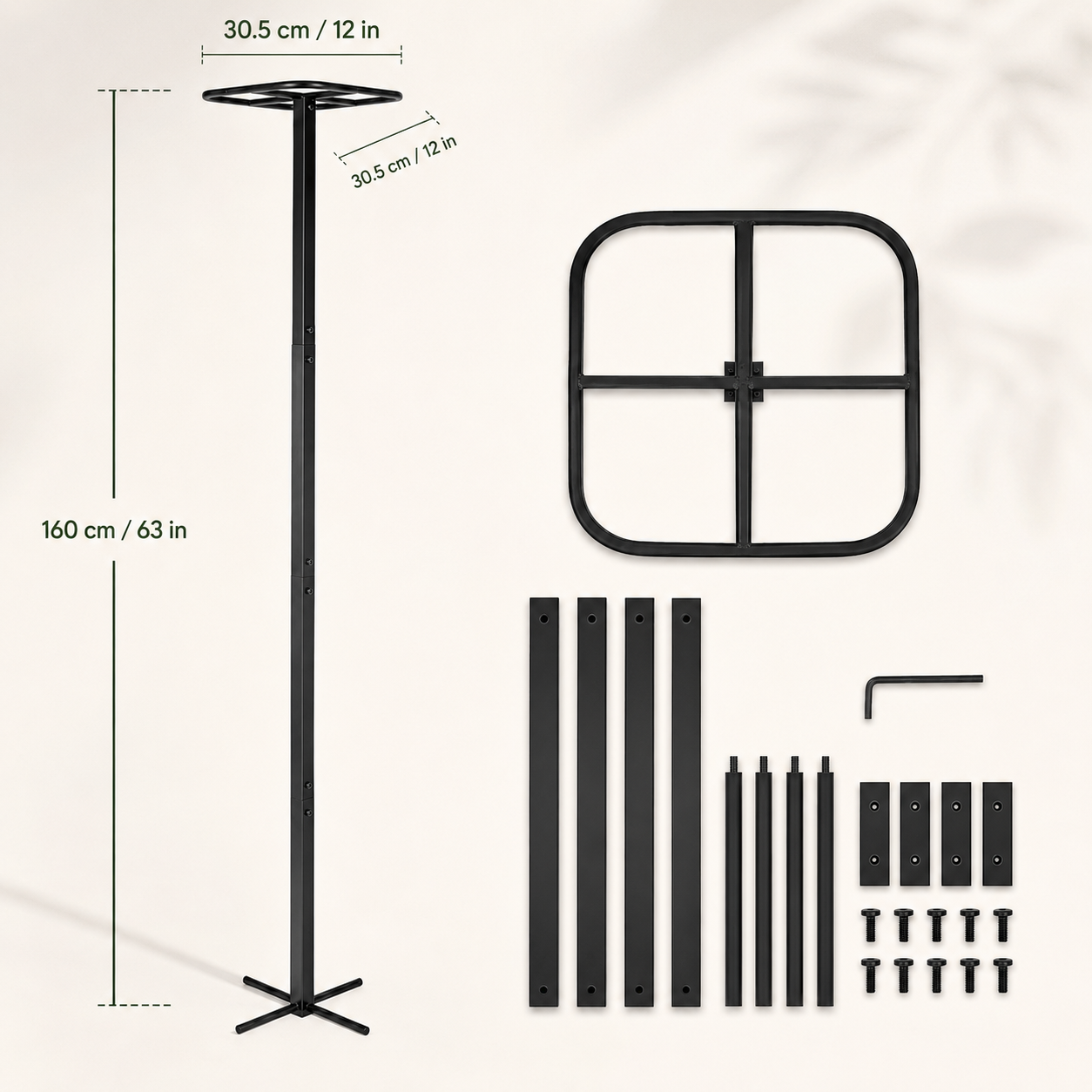 Black Metal Dragon Fruit Trellis – 1 or 2 Pack, Multiple Heights