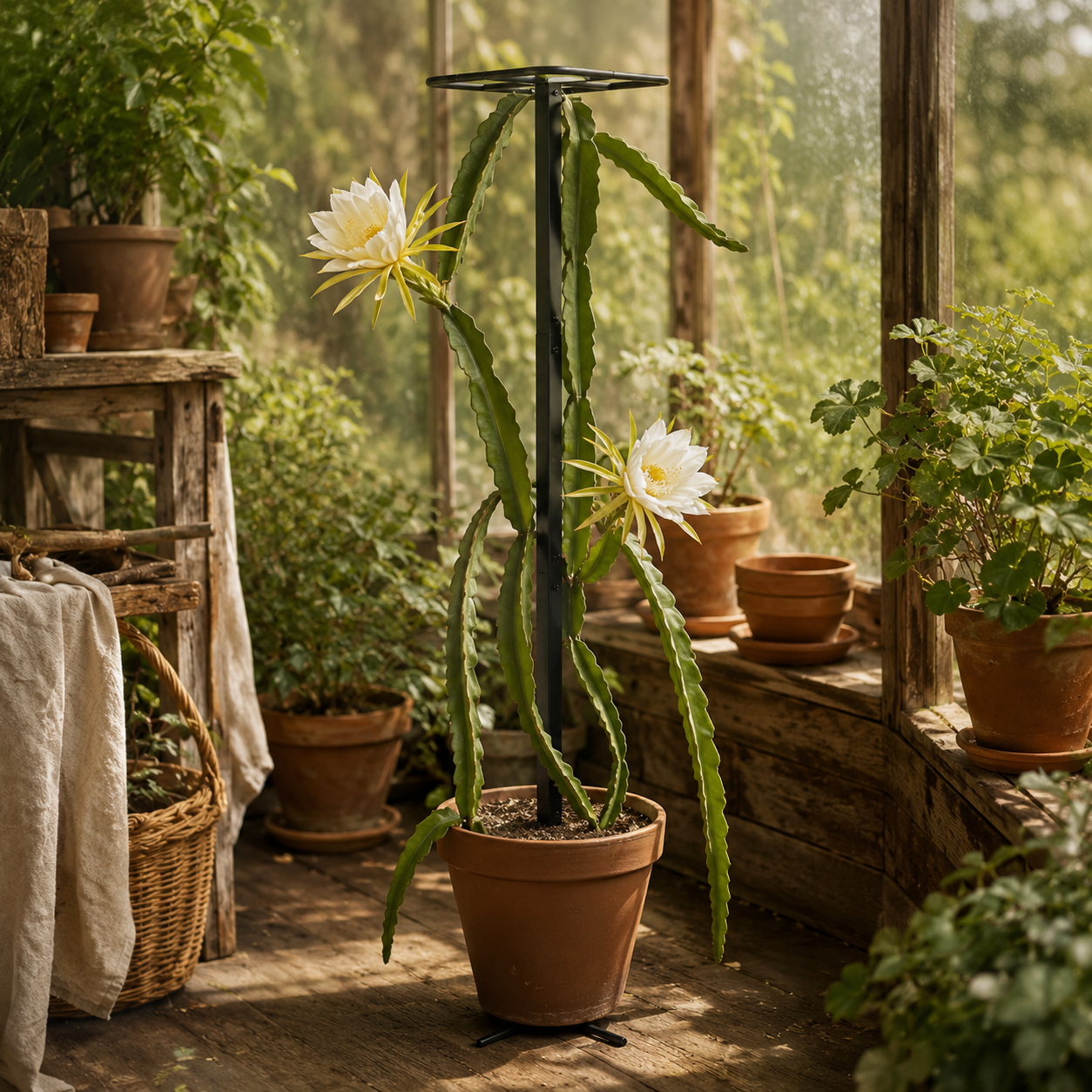 Black Metal Dragon Fruit Trellis – 1 or 2 Pack, Multiple Heights