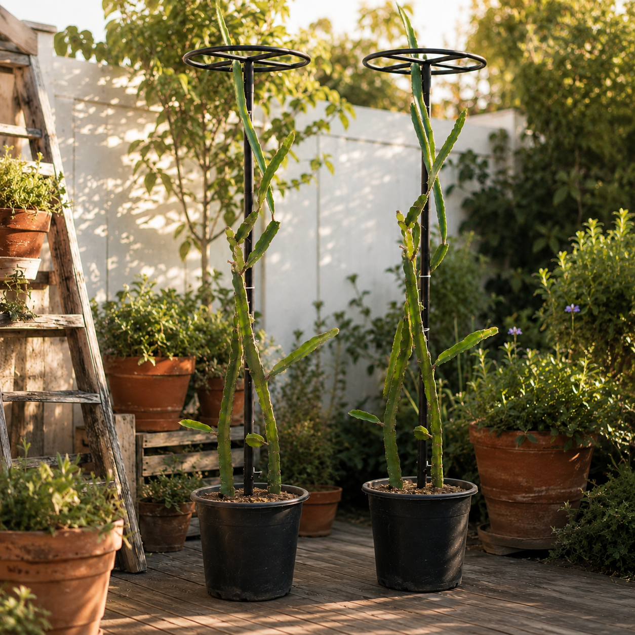 Metal Dragon Fruit Trellis for Potted Plants