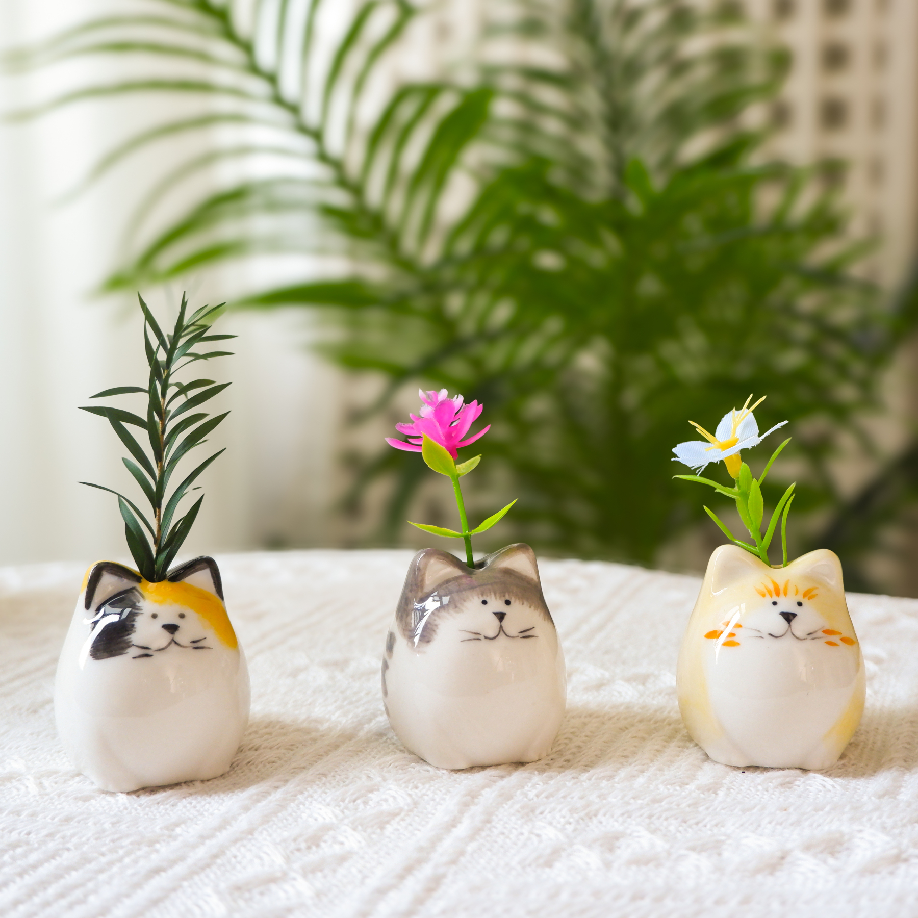 Ceramic Dice Vase for Dried Flowers - Modern Home Decor